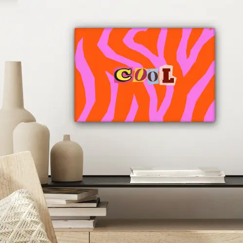 Zebraprint - Grafisch - COOL - Oranje canvas 2cm klein -sfeer6