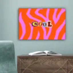 Zebraprint - Grafisch - COOL - Oranje canvas 2cm klein -sfeer4