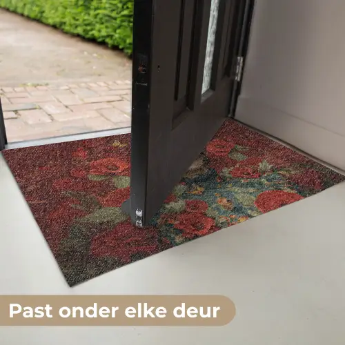 Bloemen - Dieprood - Zonnebril - Vrouw Deurmat klein -USP_NL