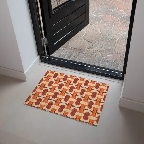 Geometrisch - Retro - Oranje Deurmat klein 898 -sfeer5