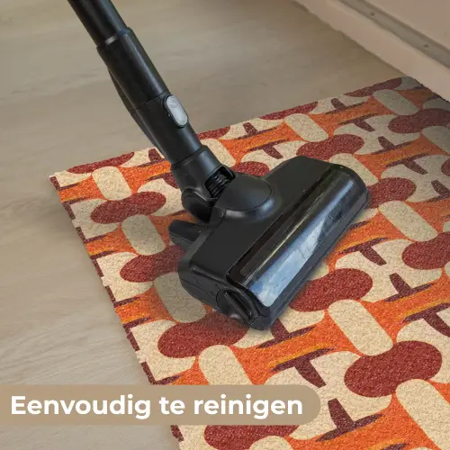 Geometrisch - Retro - Oranje Deurmat klein 898 -reinigen_NL
