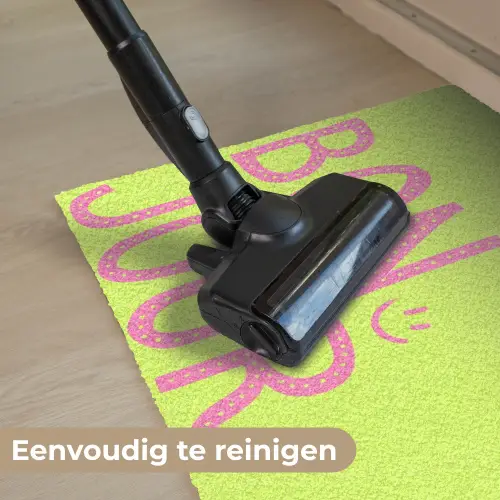 Groen - Smiley - Bonjour - Roze Deurmat klein -reinigen_NL