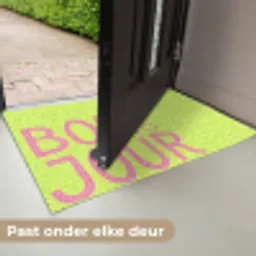Groen - Smiley - Bonjour - Roze Deurmat klein -USP_NL