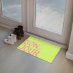 Groen - Smiley - Bonjour - Roze Deurmat klein -sfeer3