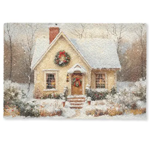 Kerst - Huis - Winter - Sneeuw Deurmat klein -zkaufland3d