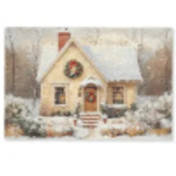 Kerst - Huis - Winter - Sneeuw Deurmat klein -zkaufland3d