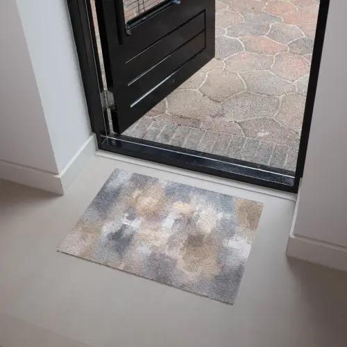 Penseelstreken - Schilderij - Beige Deurmat klein -sfeer5