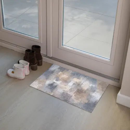 Penseelstreken - Schilderij - Beige Deurmat klein -sfeer3