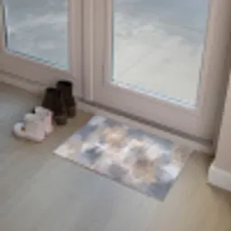 Penseelstreken - Schilderij - Beige Deurmat klein -sfeer3