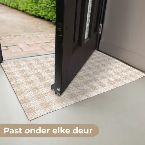 Plaid - Patroon - Vierkant - Beige Deurmat klein 898 -USP_NL