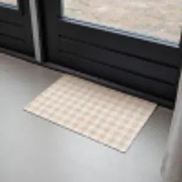 Plaid - Patroon - Vierkant - Beige Deurmat klein 898 -sfeer2