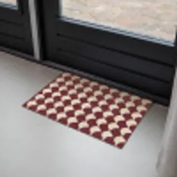 Rood - Tegelpatroon - Crème Deurmat klein 898 -sfeer2