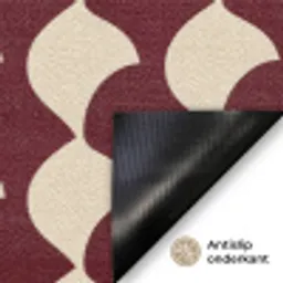 Rood - Tegelpatroon - Crème Deurmat klein 898 -antislip_NL