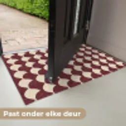 Rood - Tegelpatroon - Crème Deurmat klein 898 -USP_NL