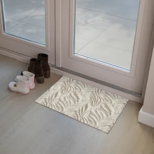 Textuur - Reliëf - Beige Deurmat klein 898 -sfeer3