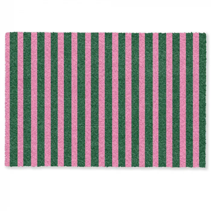 Verticale strepen - Groen - Roze Deurmat klein 898 -zkaufland3d