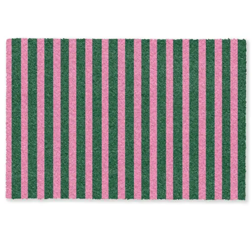 Verticale strepen - Groen - Roze Deurmat klein 898 -zkaufland3d