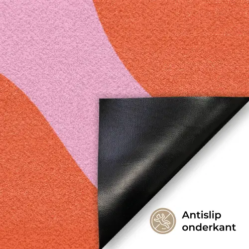 Vlekken - Rood - Roze - Patroon - Minimalistisch Deurmat klein -antislip_NL