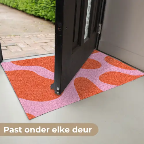 Vlekken - Rood - Roze - Patroon - Minimalistisch Deurmat klein -USP_NL
