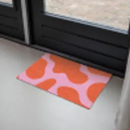 Vlekken - Rood - Roze - Patroon - Minimalistisch Deurmat klein -sfeer2