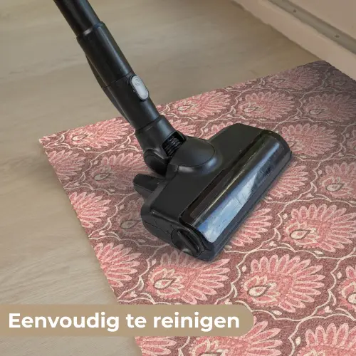 Waaiermotief - Patroon - Roze Deurmat klein -reinigen_NL