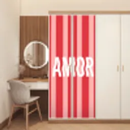 Amor - Strepen - Rood - Roze deurposter klein -sfeer3