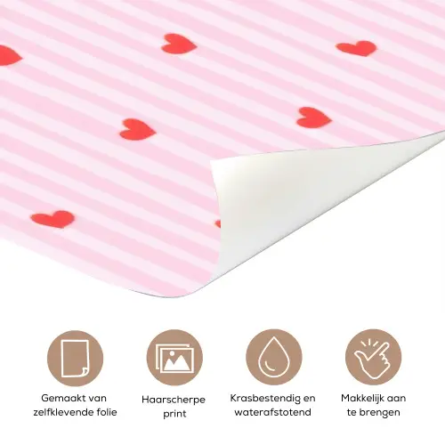 Amore vita sole - Roze - Hartjes deurposter klein -closeup_NL