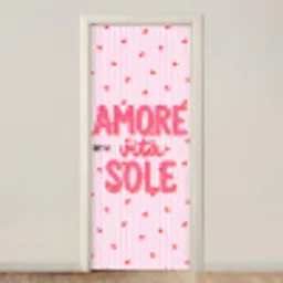 Amore vita sole - Roze - Hartjes deurposter klein -3d_beige