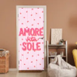 Amore vita sole - Roze - Hartjes deurposter klein -sfeer1