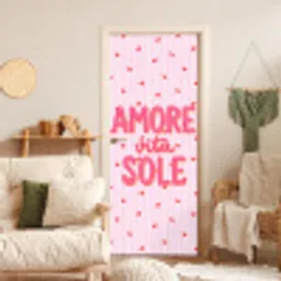 Amore vita sole - Roze - Hartjes deurposter klein -sfeer2
