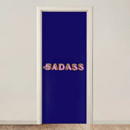 Badass - Panterpint - Schaduw - Roze deurposter klein -3d_beige