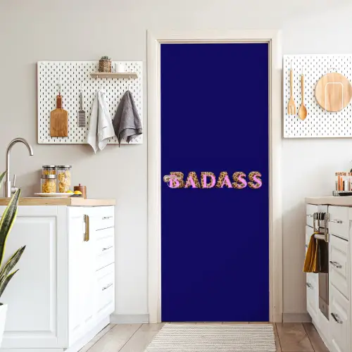 Badass - Panterpint - Schaduw - Roze deurposter klein -sfeer5