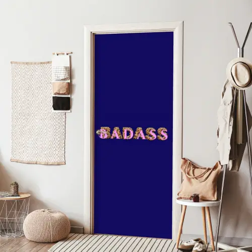 Badass - Panterpint - Schaduw - Roze deurposter klein -sfeer6
