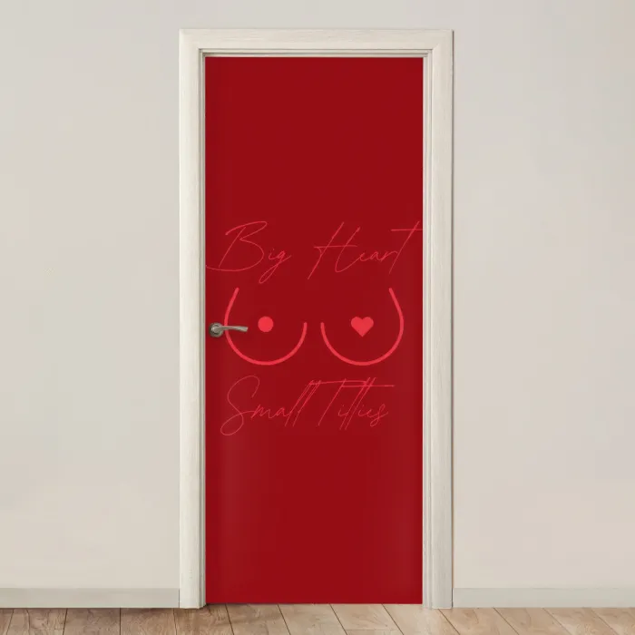 big heart small titties - Hart - Rood deurposter klein -3d_beige