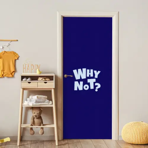 Blauw - Why not - Minimalistisch deurposter klein -sfeer4