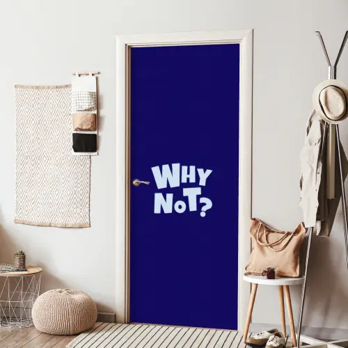 Blauw - Why not - Minimalistisch deurposter klein -sfeer6