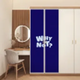 Blauw - Why not - Minimalistisch deurposter klein -sfeer3