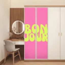 Bonjour - Roze - Fel groen deurposter klein -sfeer3
