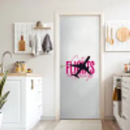 Catch flights not feelings - Vliegtuig - Roze deurposter klein -sfeer5