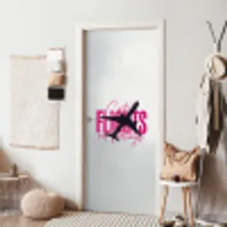 Catch flights not feelings - Vliegtuig - Roze deurposter klein -sfeer6