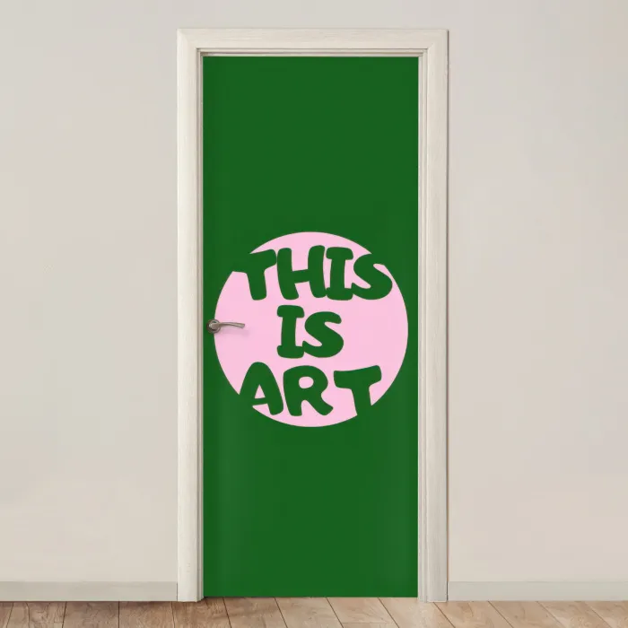 Cirkel - Roze - Tekst - Art deurposter klein -3d_beige