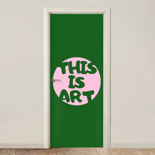 Cirkel - Roze - Tekst - Art deurposter klein -3d_beige