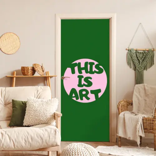 Cirkel - Roze - Tekst - Art deurposter klein -sfeer2