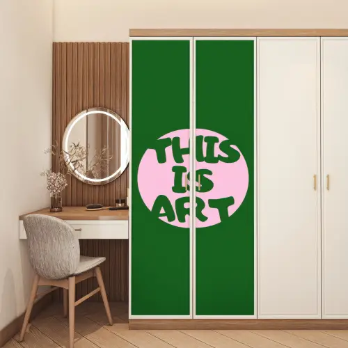 Cirkel - Roze - Tekst - Art deurposter klein -sfeer3