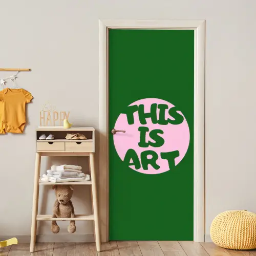 Cirkel - Roze - Tekst - Art deurposter klein -sfeer4