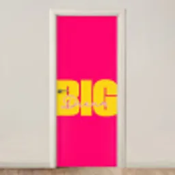 Dream big - Roze - Geel - Minimalistisch deurposter klein -3d_beige