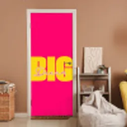 Dream big - Roze - Geel - Minimalistisch deurposter klein -sfeer1