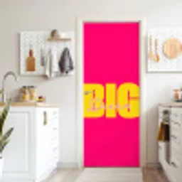 Dream big - Roze - Geel - Minimalistisch deurposter klein -sfeer5