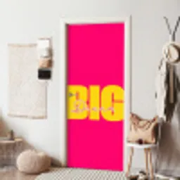 Dream big - Roze - Geel - Minimalistisch deurposter klein -sfeer6