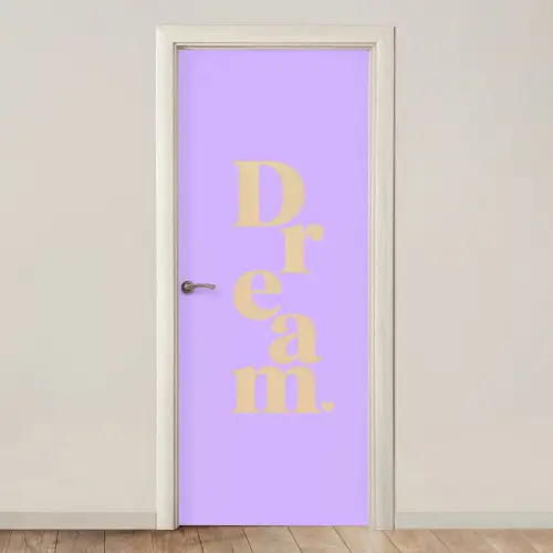 Dream - Paars - Typografisch deurposter klein -3d_beige